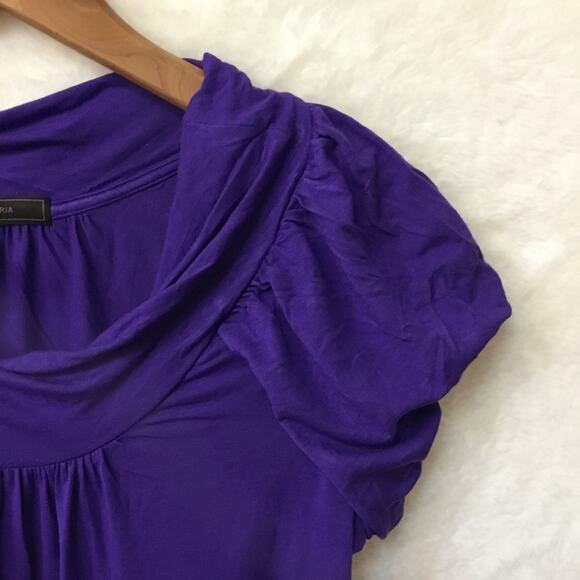 BCBGMaxAzria Purple Short Sleeve Top - Picture 5 of 11